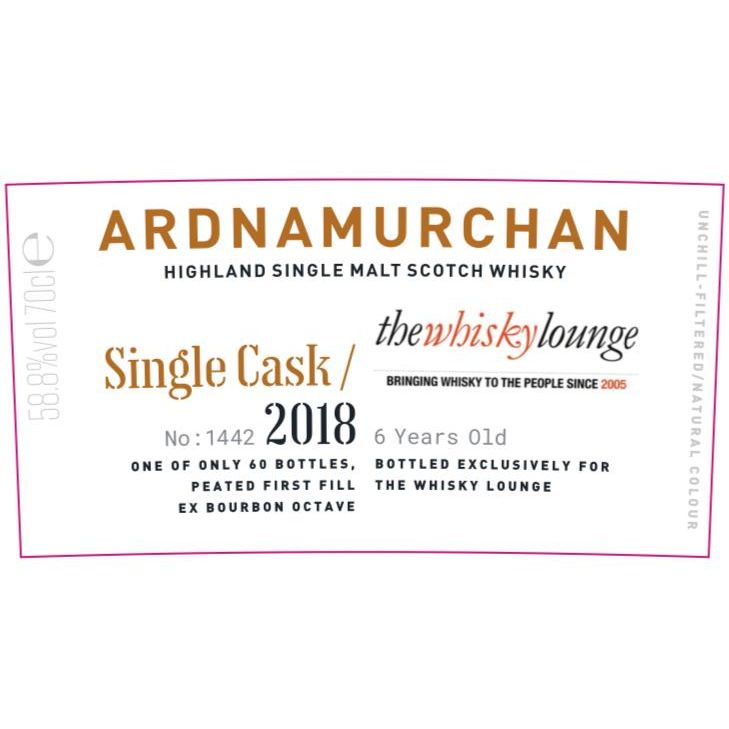 Ardnamurchan Single Cask 1442 - 2018 Bourbon - The Whisky Lounge Exclusive